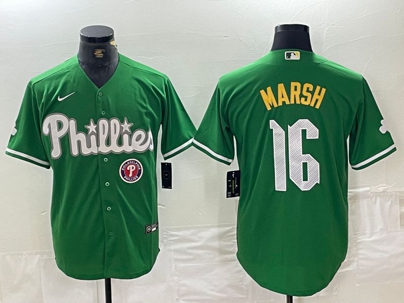 Men Philadelphia Phillies #16 Marsh Green Fashion Edition Nike 2024 MLB Jersey style 2